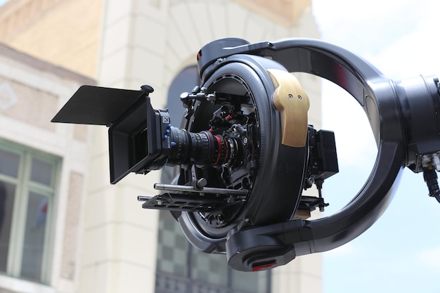 Professional corporate video editing workspace