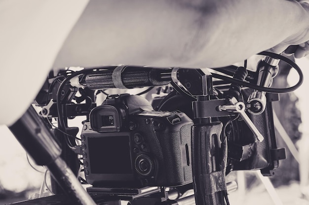 Professional video editing workspace